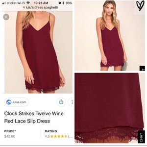 NWT Lulu’s wine red slip dress sz M